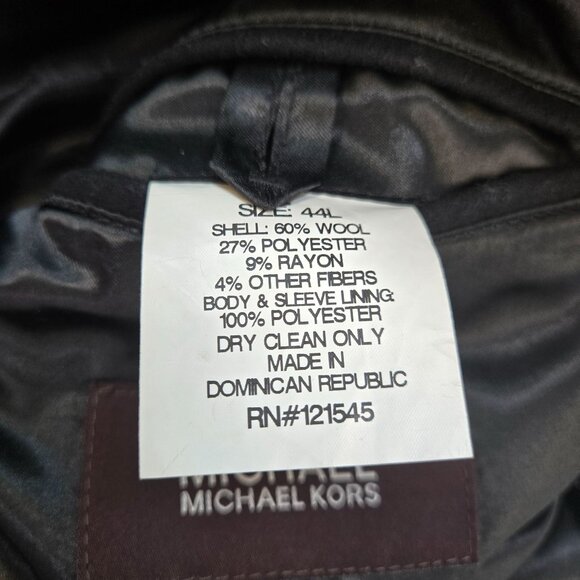 Michael Michael Kors Wool Blend Longline Coat Size 44L - Picture 8 of 8